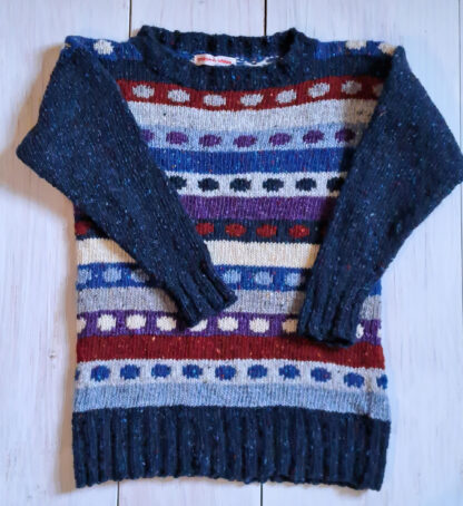 Pünktchen-Pulli aus Donegal Tweed, Größe 110